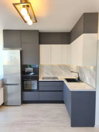 Кухня Графит нубук Белоснежный нубук